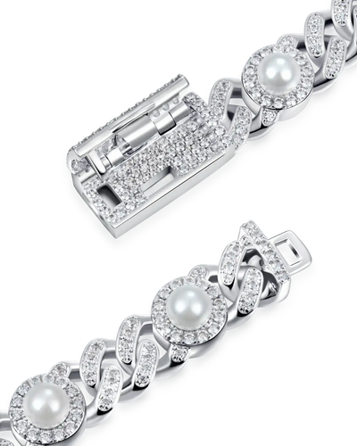 Pearl Iced Cuban Bracelet - 8mm