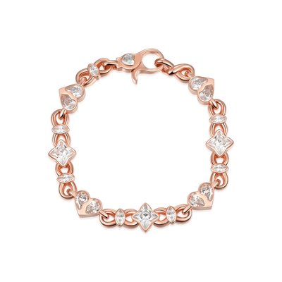 Moissanite Radiant Hearts Entwined Bracelet - 8mm