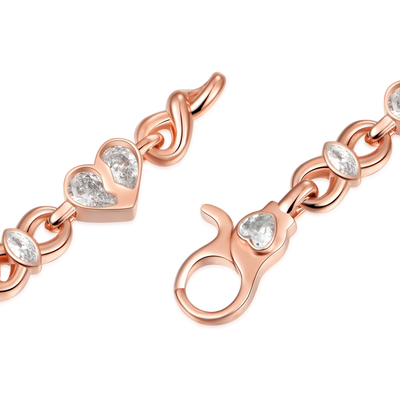 Moissanite Radiant Hearts Entwined Bracelet - 8mm