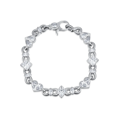 Moissanite Radiant Hearts Entwined Bracelet - 8mm