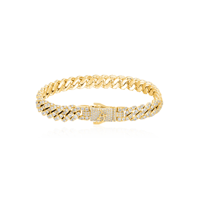 Round Cut Cuban Link Bracelet - 8mm