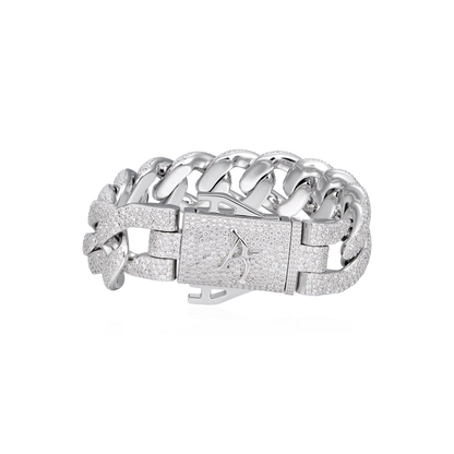 Round Cut Cuban Link Bracelet - 19mm