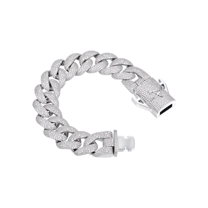 Round Cut Cuban Link Bracelet - 19mm