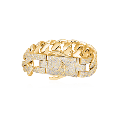 Round Cut Cuban Link Bracelet - 19mm