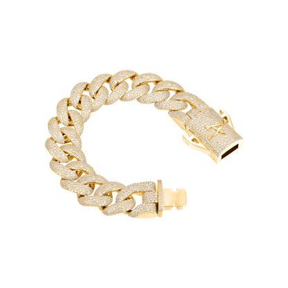 Round Cut Cuban Link Bracelet - 19mm