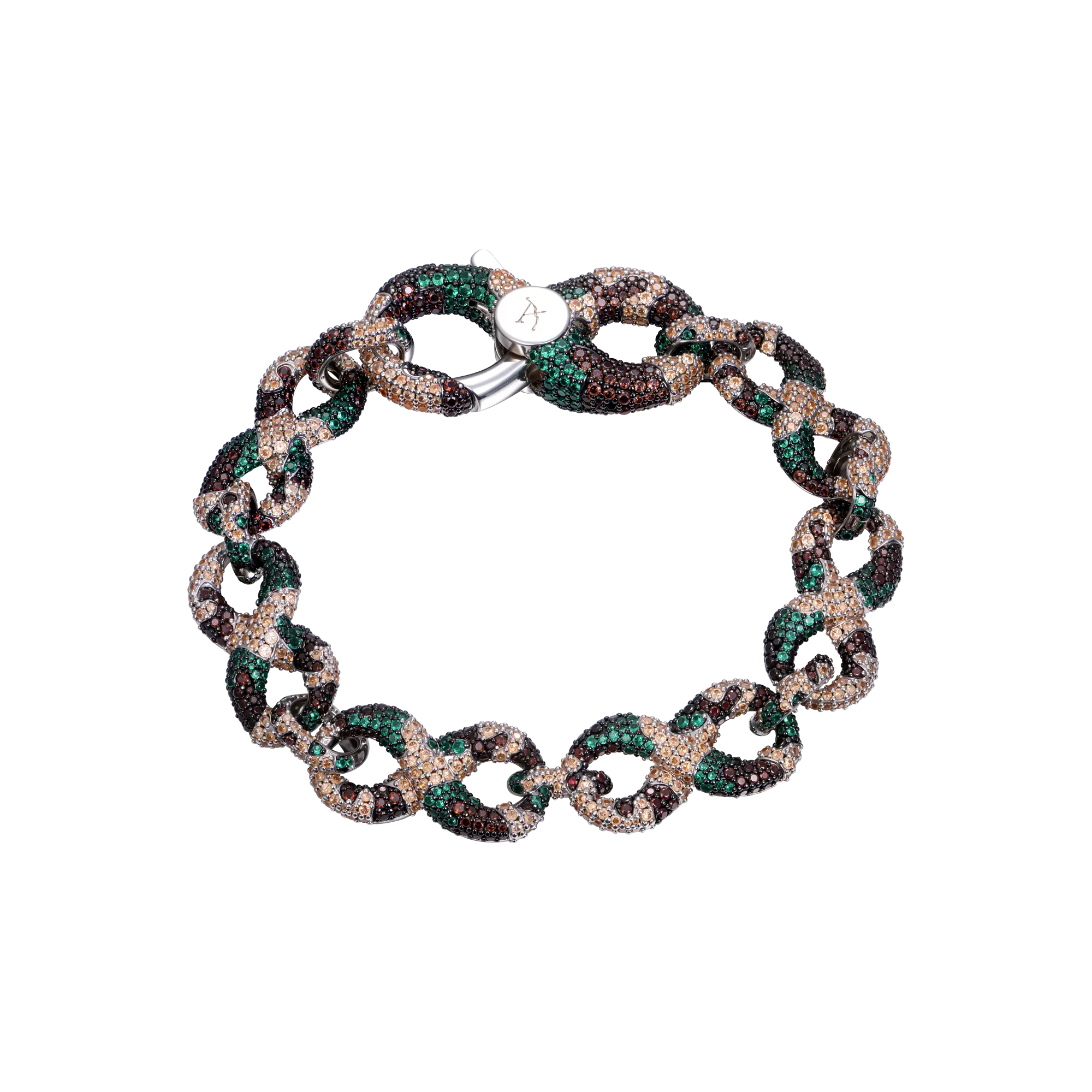 Men’s Infinity Link Bracelet – Camo Pattern, 18K Plated – APORRO