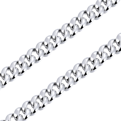 Plain Gold Cuban Bracelet With Moissanite Clasp - 8mm