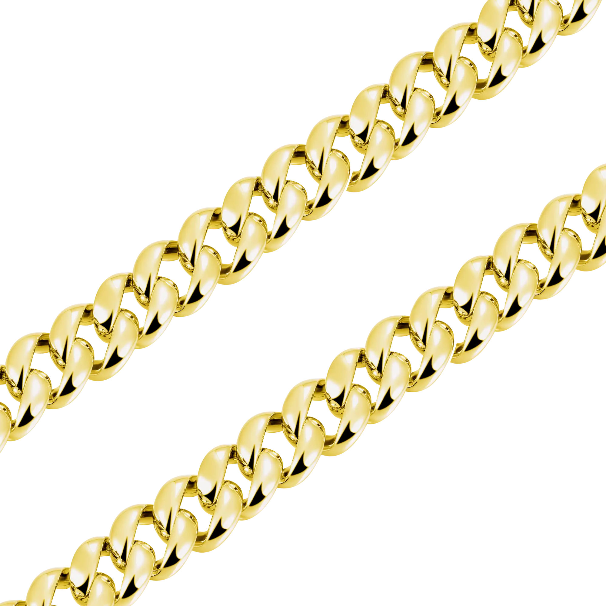 Plain Gold Cuban Bracelet With Moissanite Clasp - 8mm