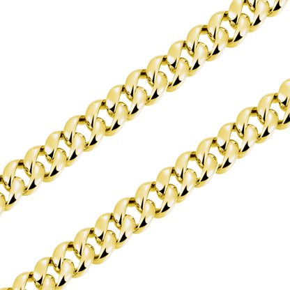 Plain Gold Cuban Bracelet With Moissanite Clasp - 8mm