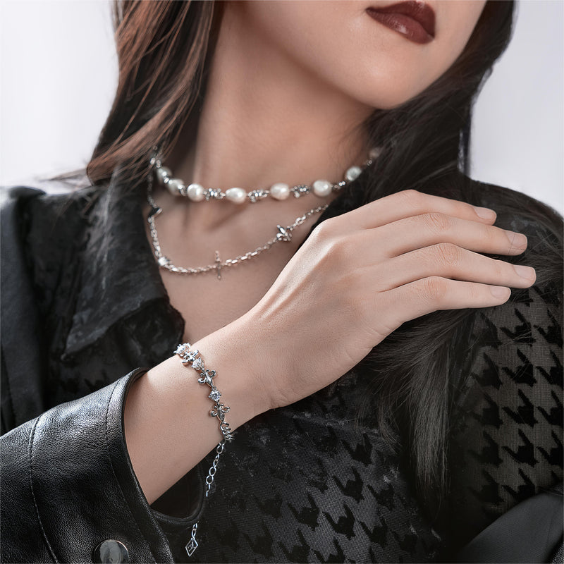 Fleur de lis Adjustable Cuban Bracelet - 4mm - APORRO