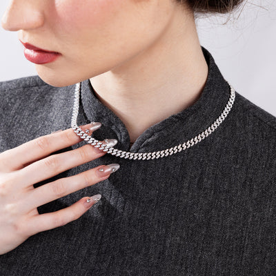Moissanite Round Cut Cuban Link Chain - 6mm