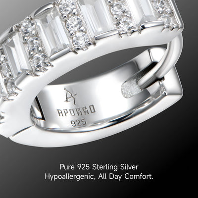 Moissanite S925 Baguettes Hoop Earring