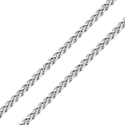 22" White Gold Franco Chain - 2.5mm