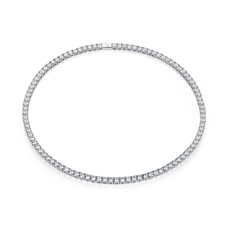 5mm Iced Out Tennis Chain - 14K & White Gold Moissanite Choker - APORRO