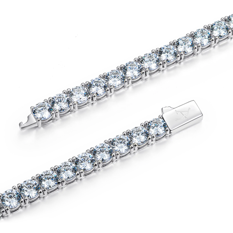 5mm Iced Out Tennis Chain - 14K & White Gold Moissanite Choker - APORRO