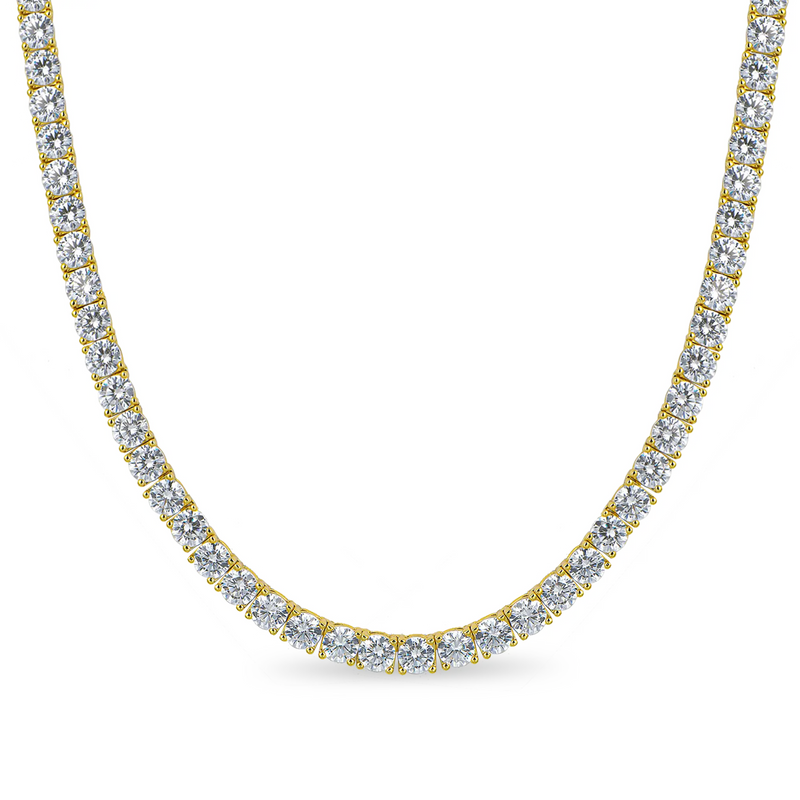 5mm Iced Out Tennis Chain 14K & White Gold Moissanite Choker APORRO