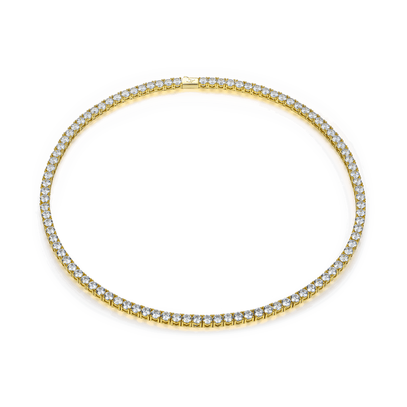 5mm Iced Out Tennis Chain - 14K & White Gold Moissanite Choker - APORRO