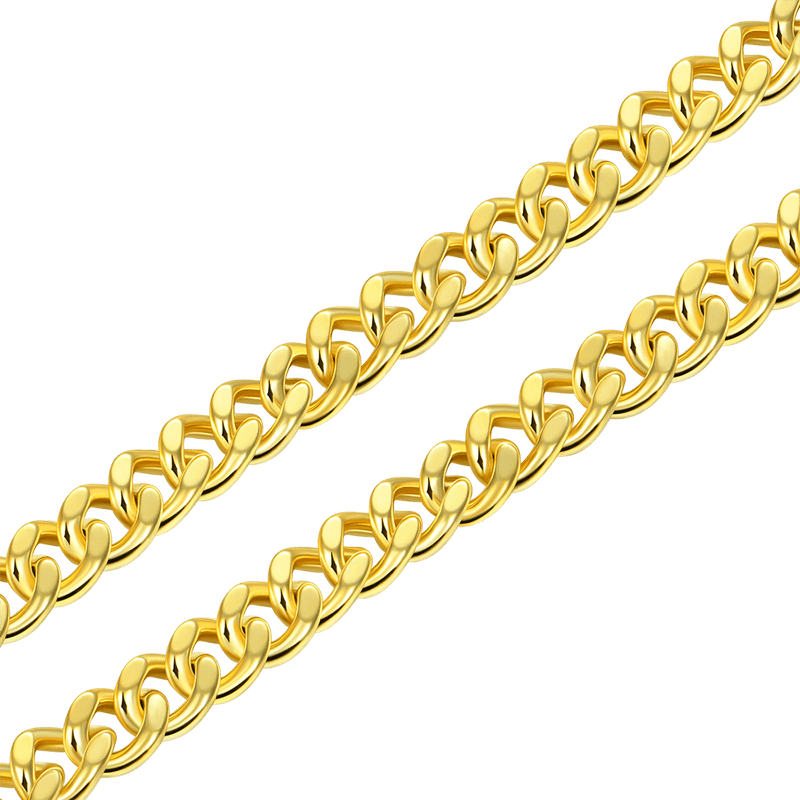 2.5mm Rope Chain + 3.5mm Cuban Link Chain + Cross Pendant Gift Set - APORRO