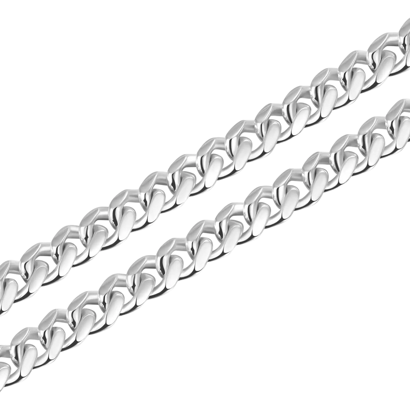 925 Sterling Silver 5mm Cuban Chain & 5mm Cuban Chain Gift Set - APORRO