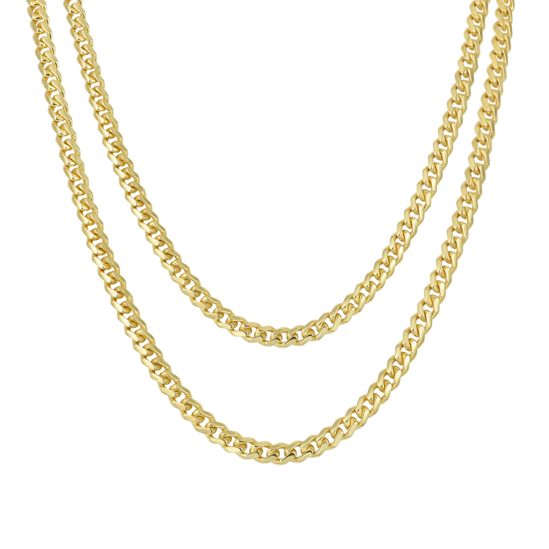 925 Sterling Silver 5mm Cuban Chain & 5mm Cuban Chain Gift Set - APORRO