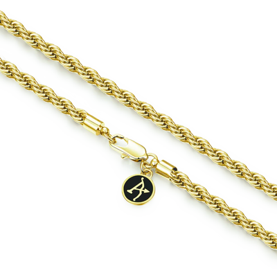 Rope + Plain Gold Prong Cuban link Chain Gift Set