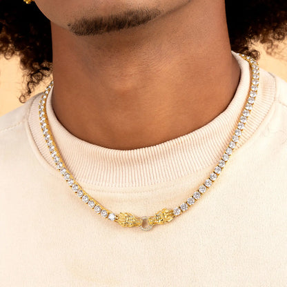 5mm WONG Didmond Gold Adjustable Double Dragon Tennis Chain