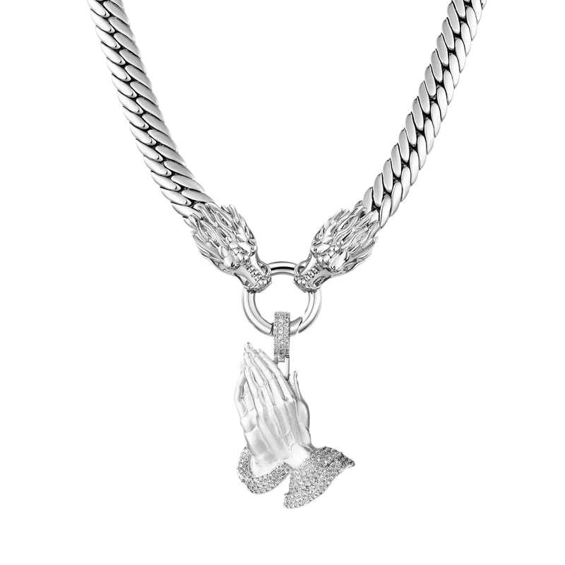 WONG Double Dragon Miami Cuban Chain + Pendant Gift Set - APORRO