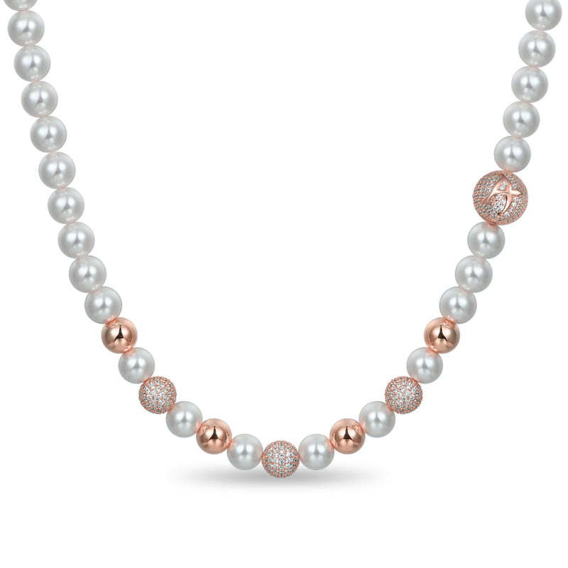 WONG Dragon Pearl and Bead Adjustable Choker Necklace - APORRO