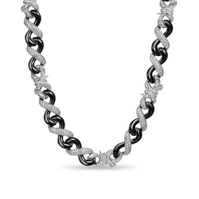 Infinity Two-tone Snake Clasp Chain - 12mm