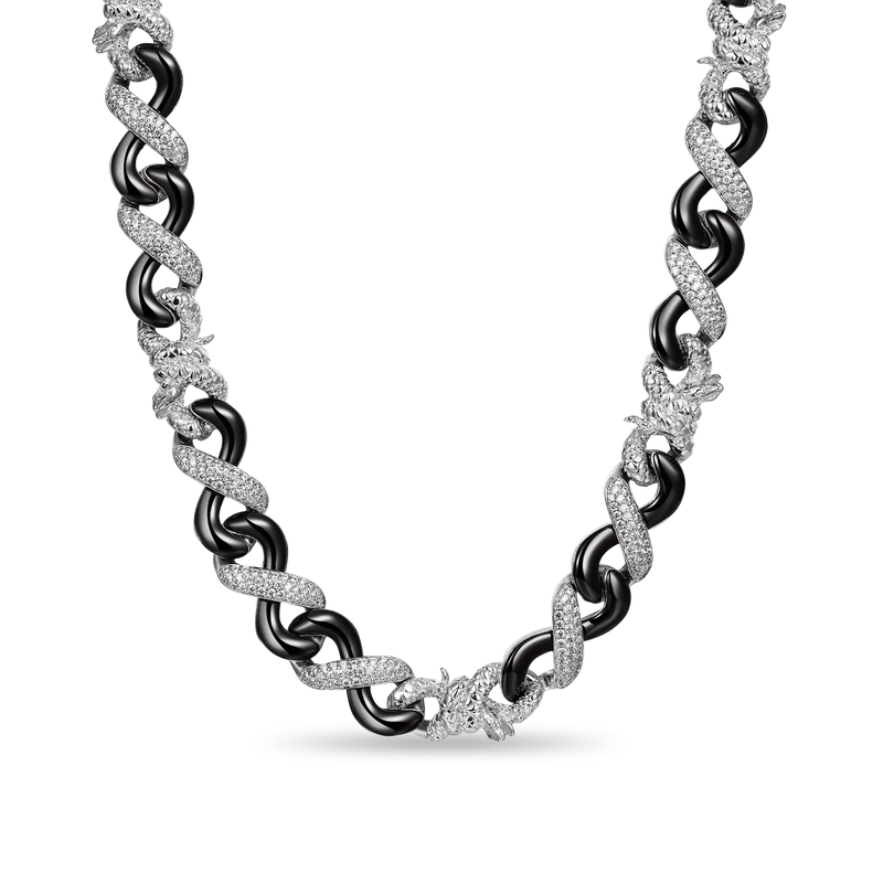 Infinity 12mm Two-tone Snake Choker Chain - Infinity Collection Jewelry - APORRO