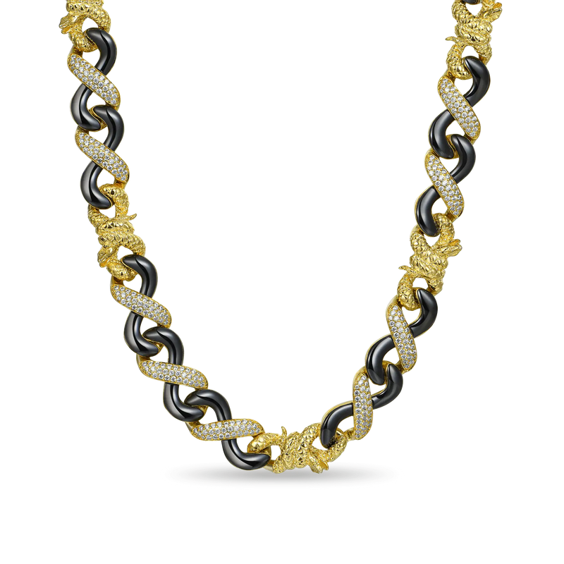 Infinity 12mm Two-tone Snake Choker Chain - Infinity Collection Jewelry - APORRO