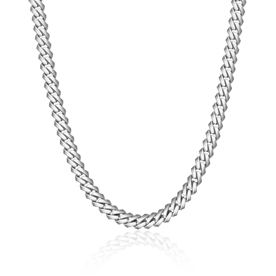 Plain Gold Prong Cuban Link Chain - 8mm