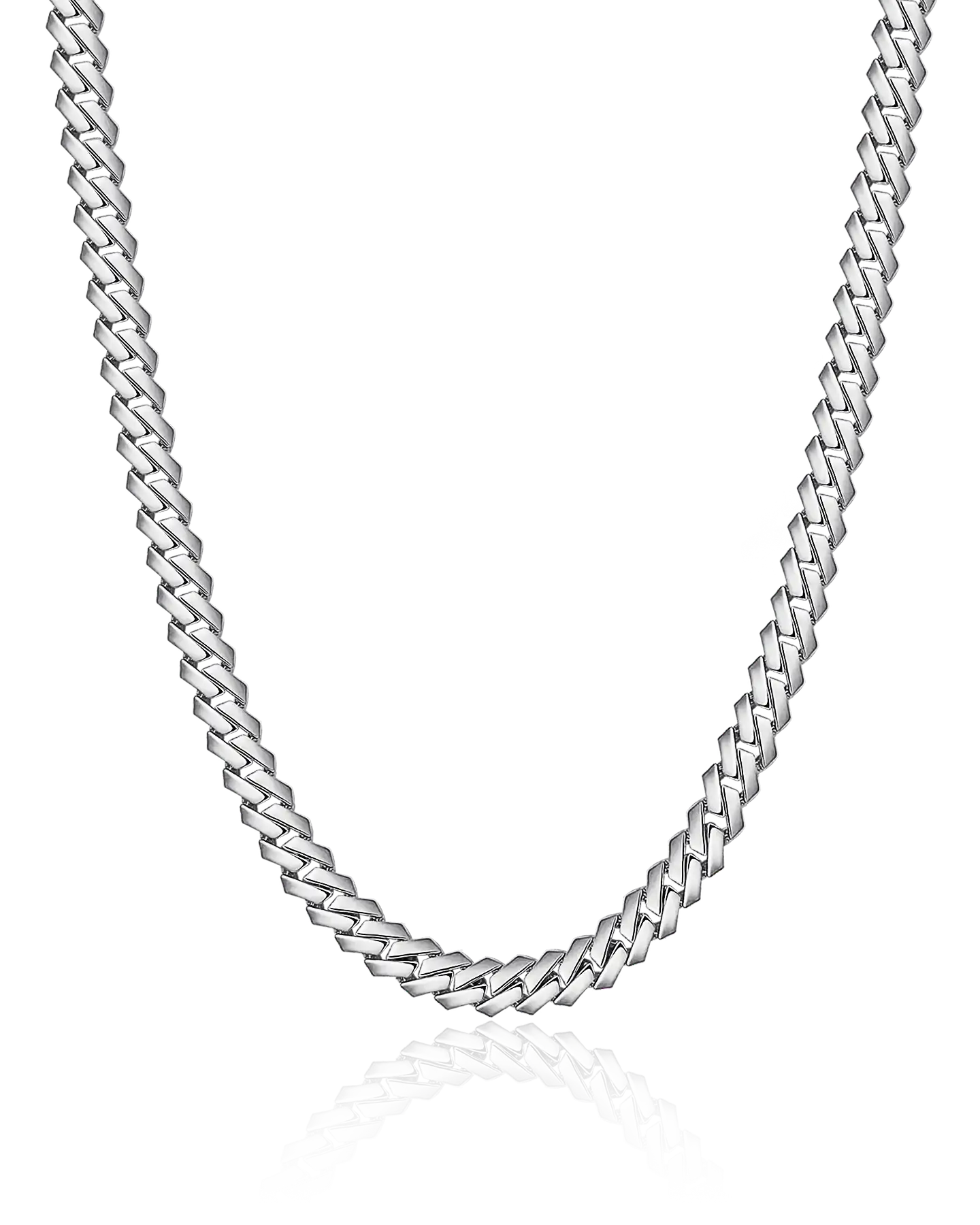 Plain Gold Prong Cuban Link Chain - 8mm