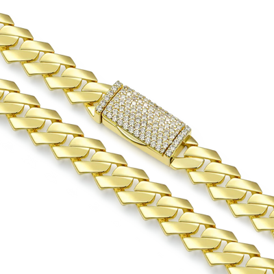 Rope + Plain Gold Prong Cuban link Chain Gift Set