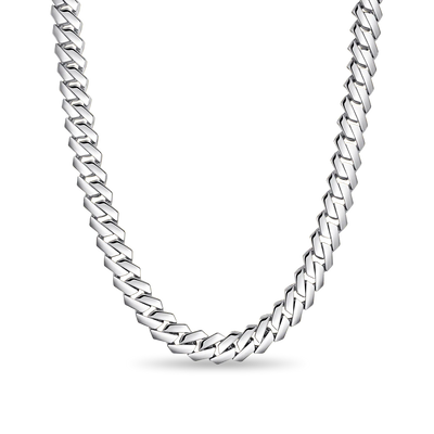 Plain Gold Prong Cuban Link Chain - 10mm