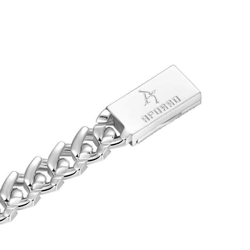 10mm 14K & White Gold Prong Cuban Choker- Moissanite Diamond - APORRO