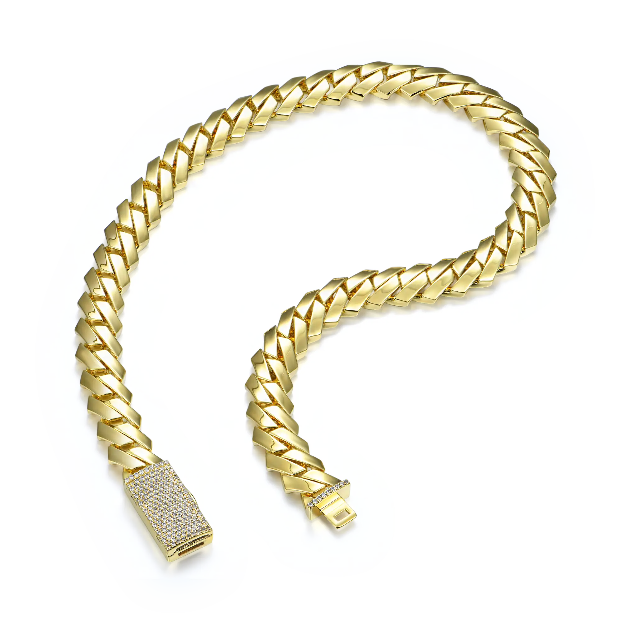 Plain Gold Prong Cuban Choker Everyday Jewelry For Men Women APORRO