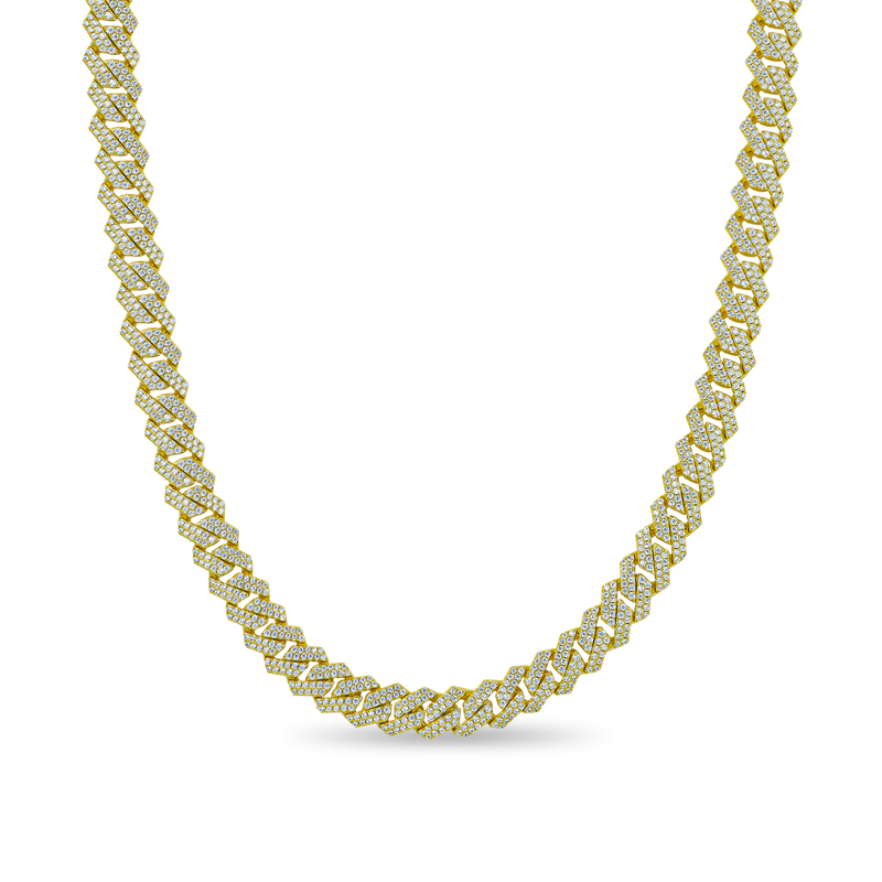 Round Cut Prong Cuban Link Chain - APORRO