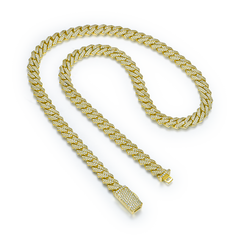 Round Cut Prong Cuban Link Chain - APORRO