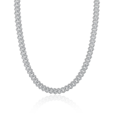 Round Cut Prong Cuban Link Chain - 8mm