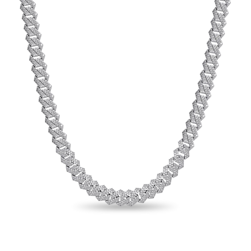Round Cut Prong Cuban Link Chain - APORRO
