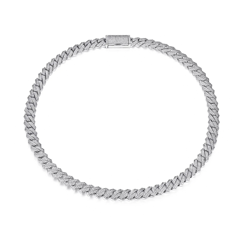 Round Cut Prong Cuban Link Chain - APORRO