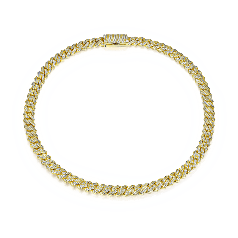 White Gold Moissanite Prong Choker Chain 925 Silver for Men APORRO