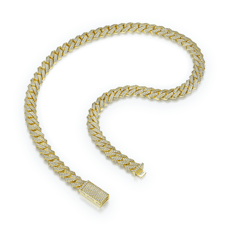 Round Cut Prong Cuban Link Chain - APORRO