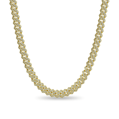 Round Cut Prong Cuban Link Chain - 10mm
