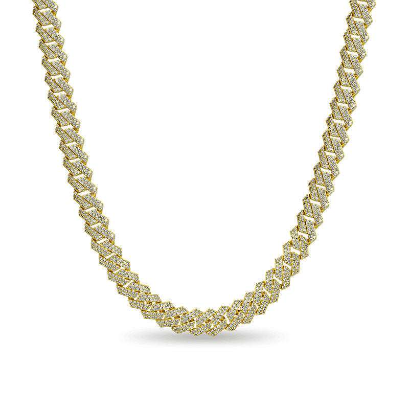 White Gold Moissanite Prong Choker Chain - 925 Silver for Men - APORRO