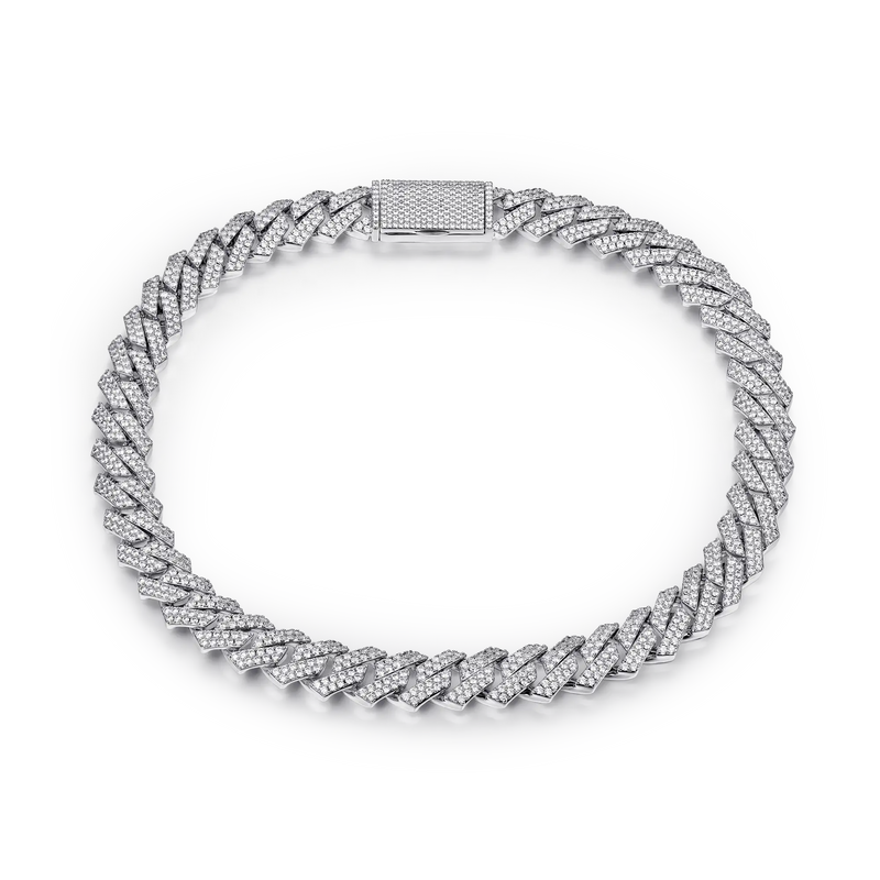 Round Cut Prong Cuban Link Chain - APORRO