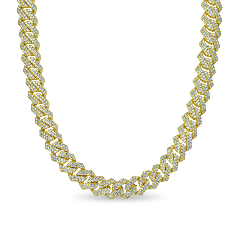 Round Cut Prong Cuban Link Chain - APORRO