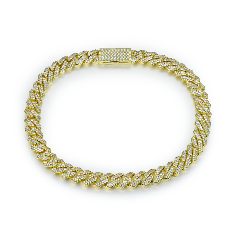 Round Cut Prong Cuban Link Chain - APORRO