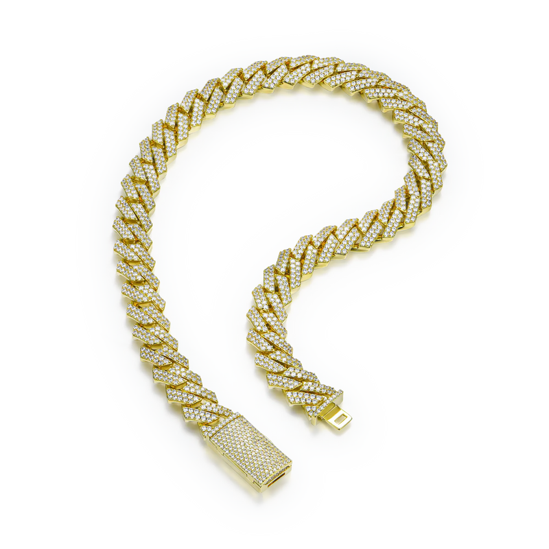 Round Cut Prong Cuban Link Chain - APORRO